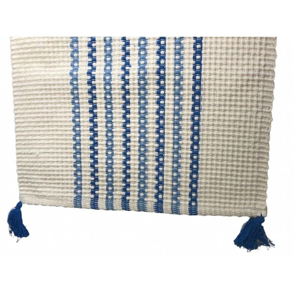 Coral Cove Placemats Ivory Blue Stripe 19